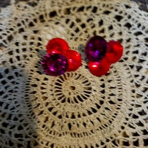 🌻🌻🌻 5 For $10. Pink and purple rhinestone earings